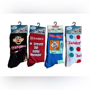 Hasbro Men's Game-Themed Crew Socks - Red, Blue, White, Black